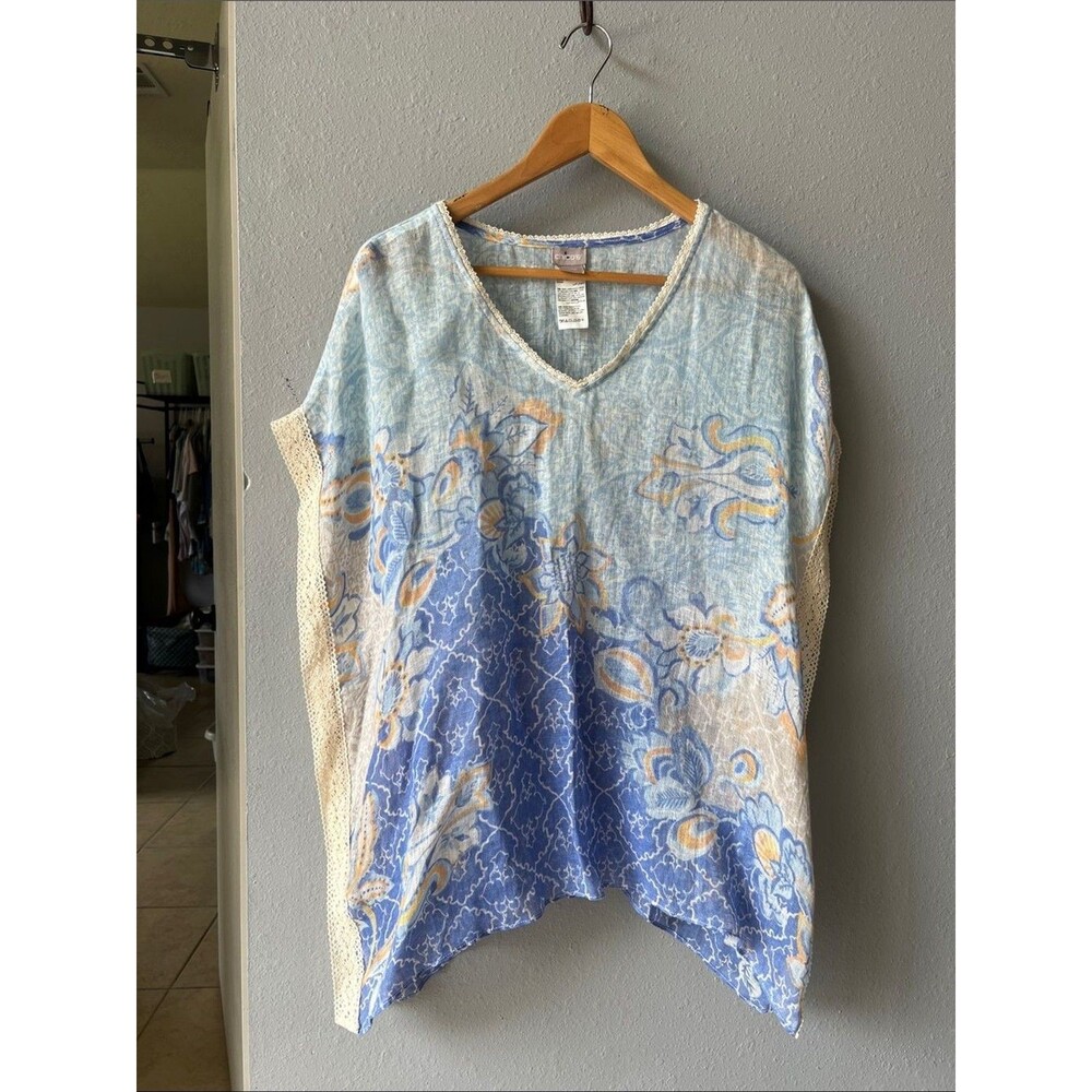 Chico's linen poncho blouse - Picture 5 of 11